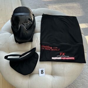 Simunitions FX 8000 Paintball Airsoft Protective Gear Helmet Throat Guard w/ Bag
